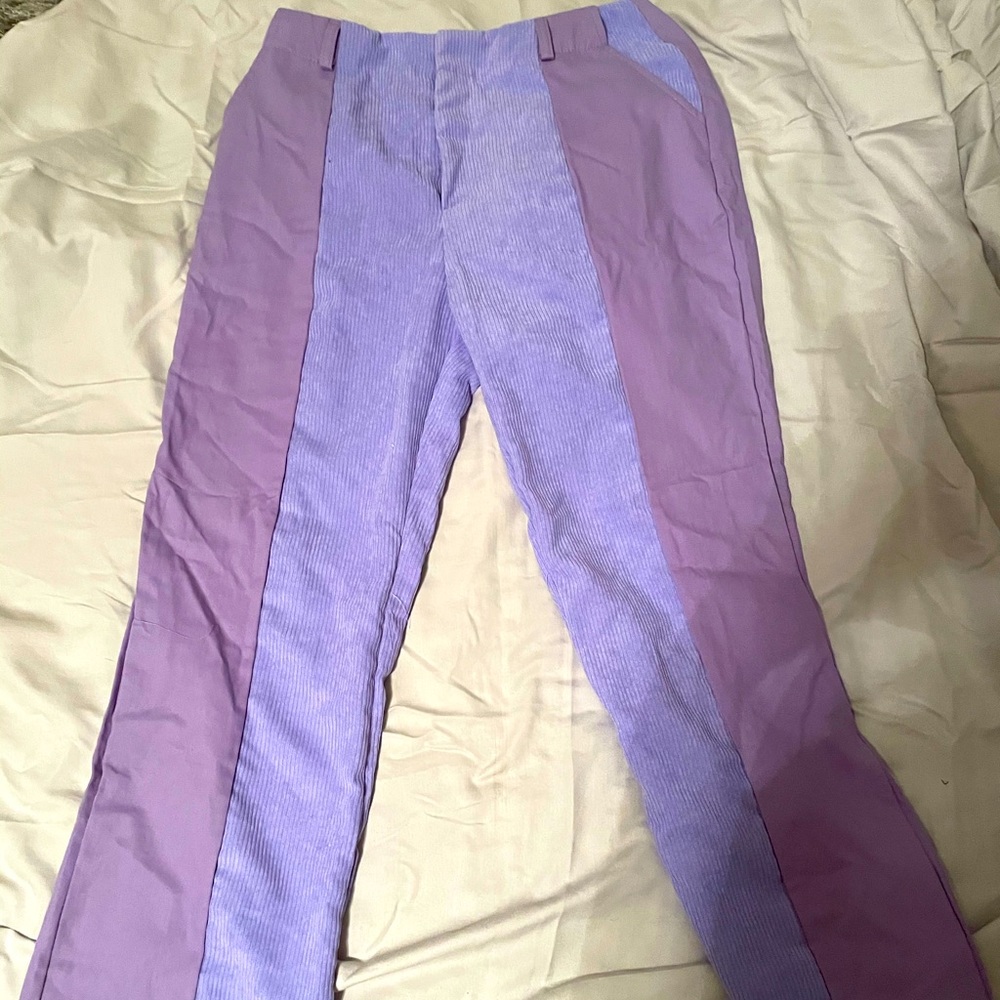 Lavender Corduroy  Split Trousers XL